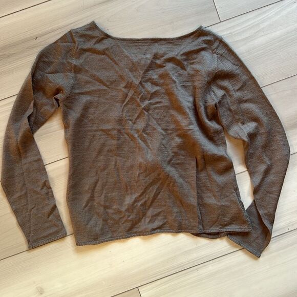Brown Cardigan Sweater with Tie Waist, Size Small - Picture 3 of 4